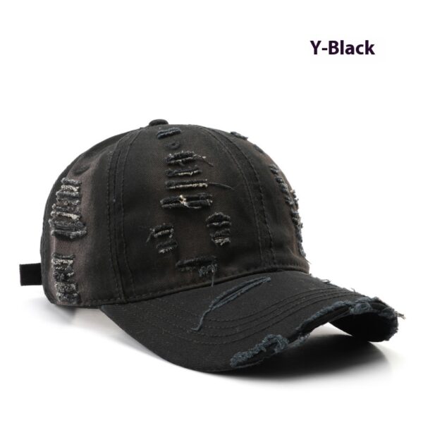Retro Pure Color Washed Hole Light Board Baseball Cap - Image 6