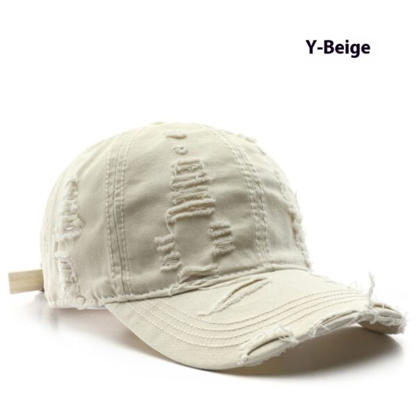 Retro Pure Color Washed Hole Light Board Baseball Cap - Image 9