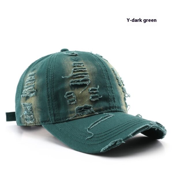 Retro Pure Color Washed Hole Light Board Baseball Cap - Image 4