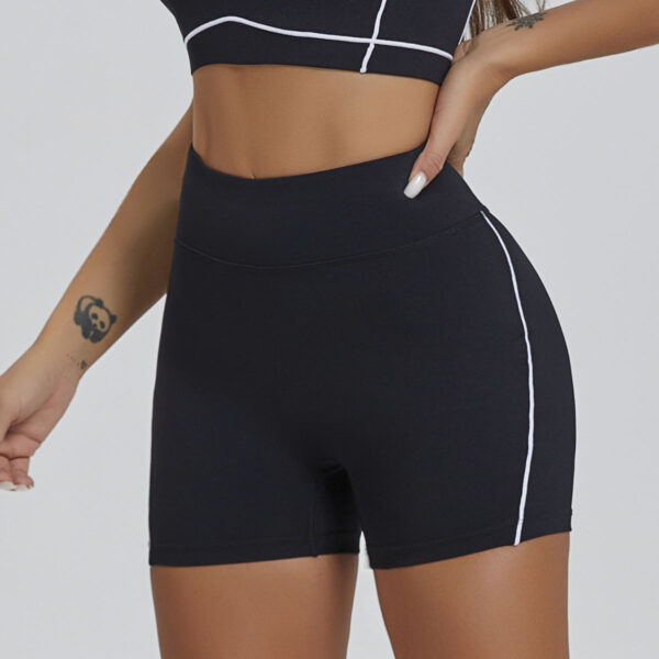 Nude Feel High Elastic Sports Contrast Color Bra Shoulder Straps Fitness Yoga Suit - Image 4