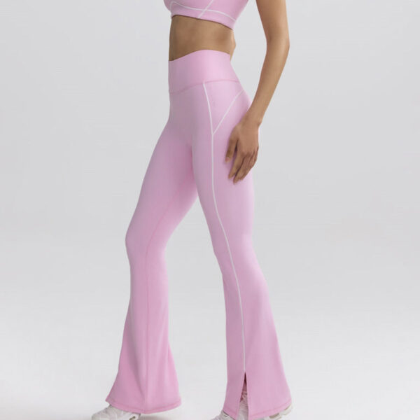 Nude Feel High Elastic Sports Contrast Color Bra Shoulder Straps Fitness Yoga Suit - Image 6
