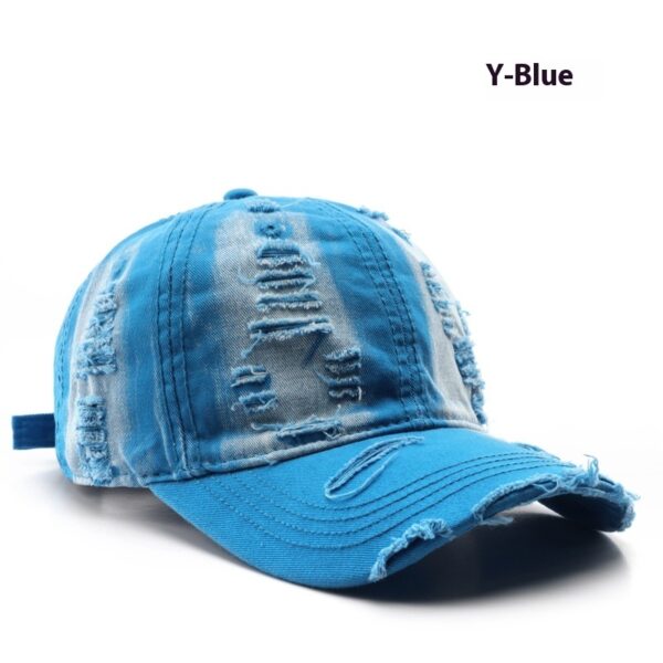 Retro Pure Color Washed Hole Light Board Baseball Cap - Image 7